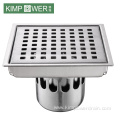 Stainless steel brushed shower drain